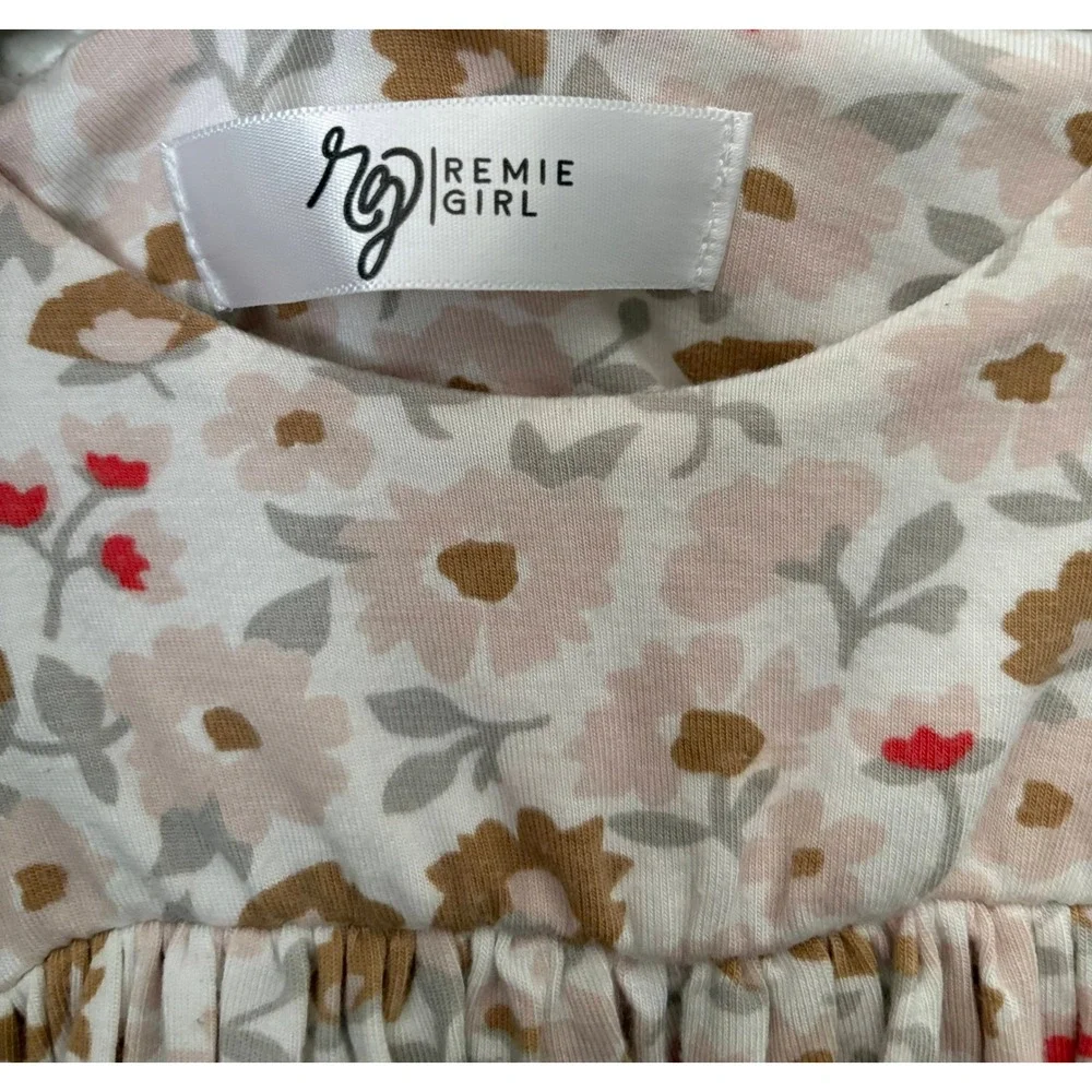 Remie Girl‎ Floral Long Sleeve Pocket Dress Bamboo Preppy Classic Easter Wedding